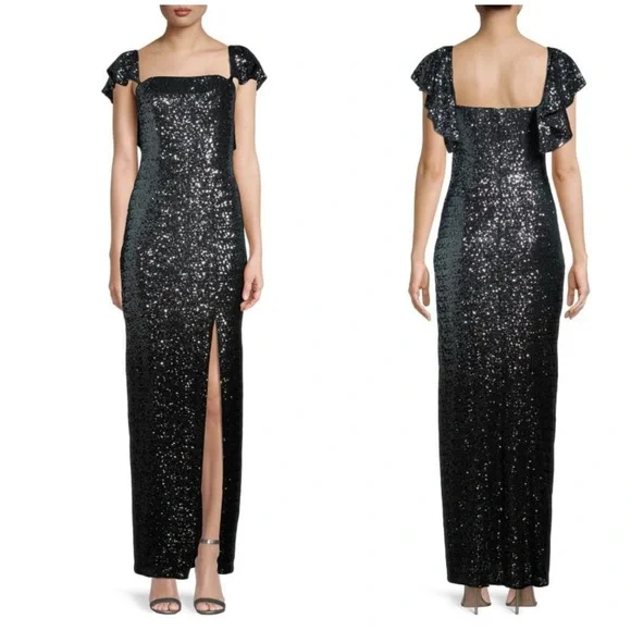 slim fit dress slacks Marchesa Notte Ombre Glitter Tulle Dress Wine Size 6 Sleeveless V-Neck   Celebrity Owned